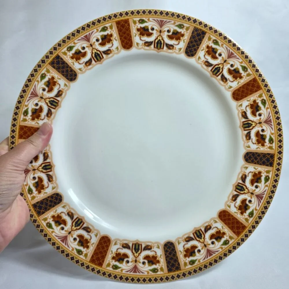 ONE Queens Imari 12 Inch Chop Plate Diamond Border with Floral Arches